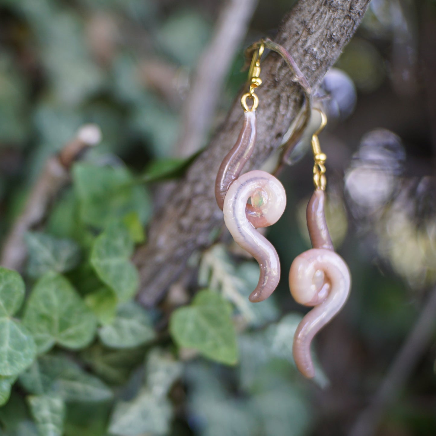 Opal Holding Worm Earrings