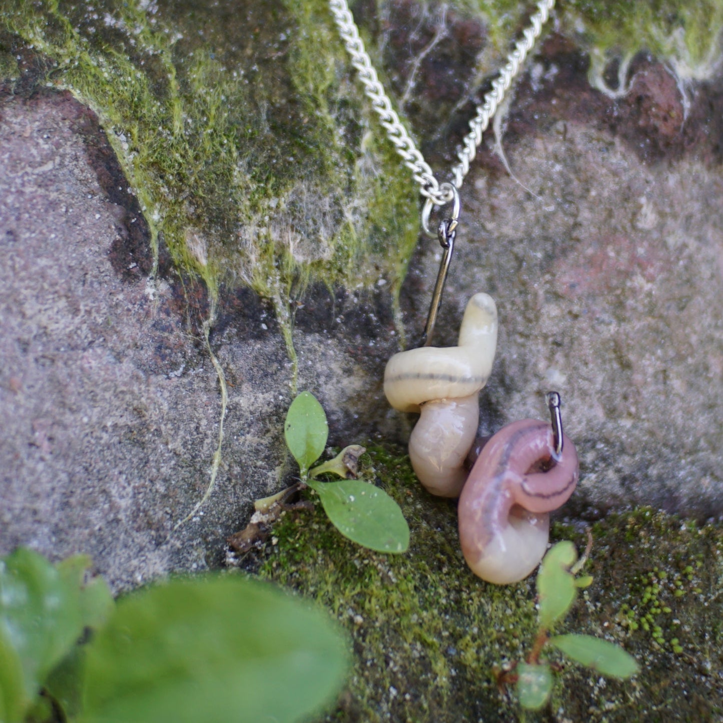 Worm on a Hook Pendant