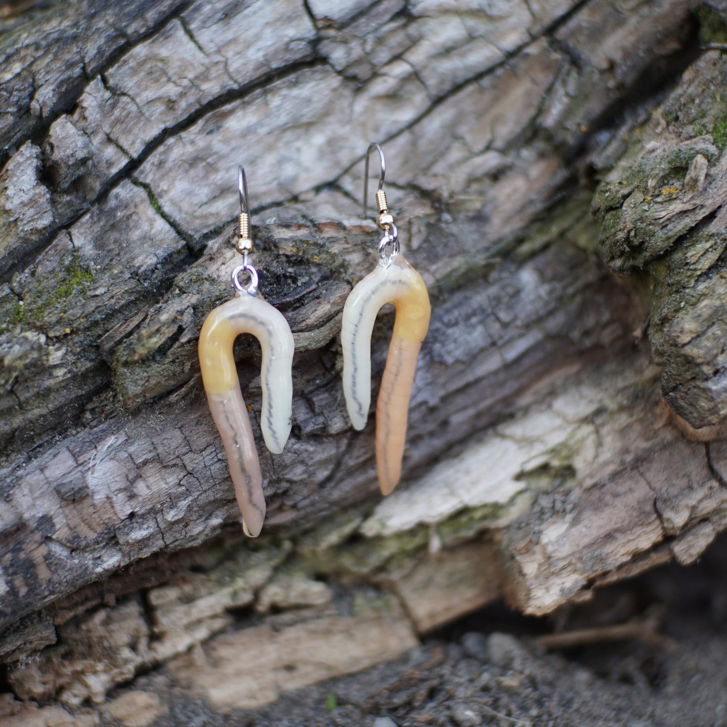 Folded Worm Earrings