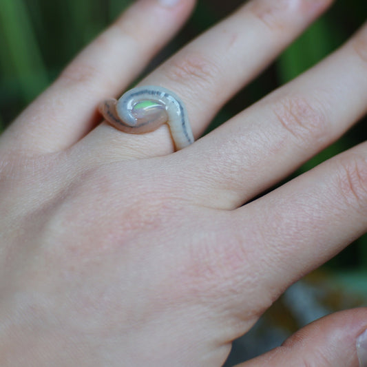 Opal Tear Drop Ring Worm