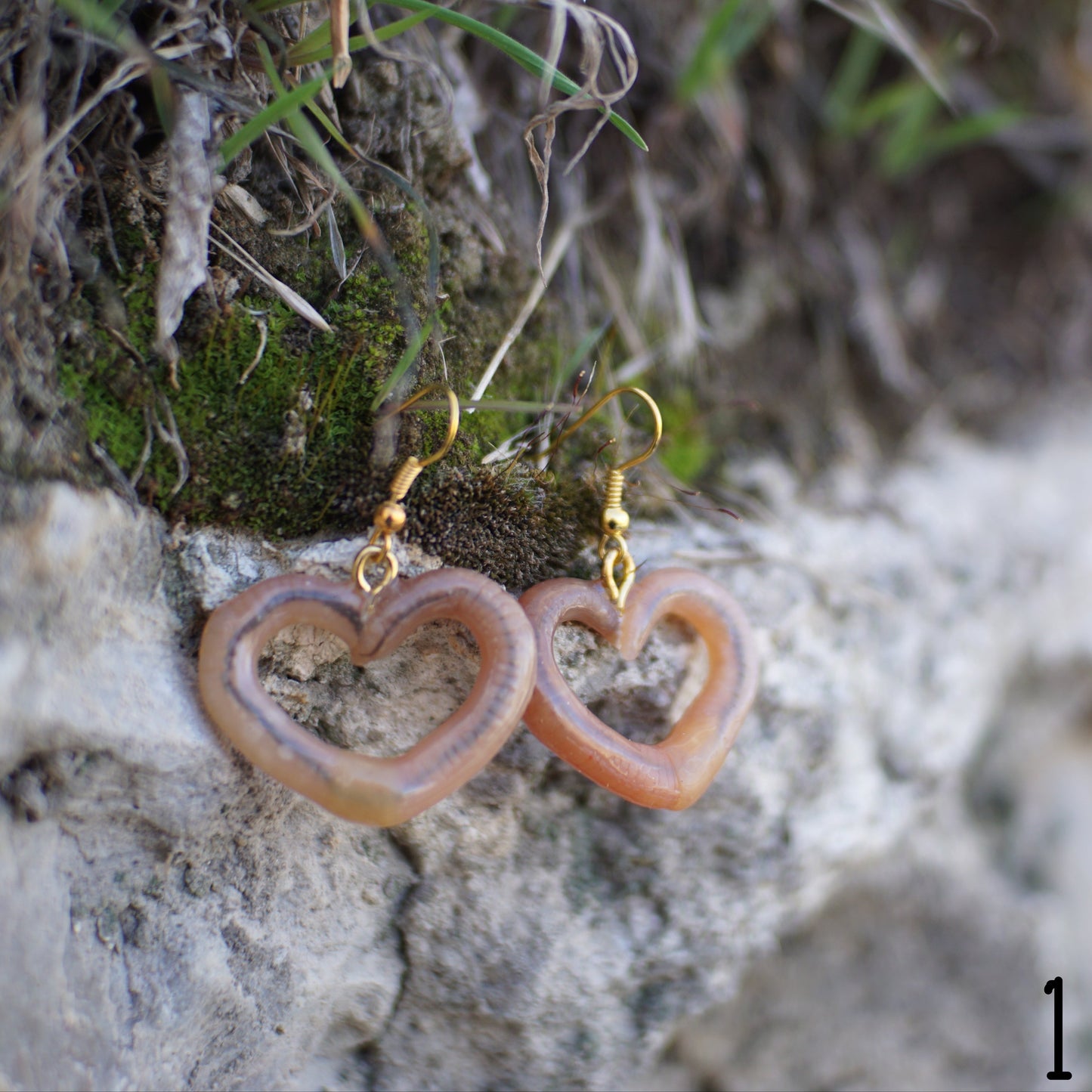 Centered Heart Worm Earrings