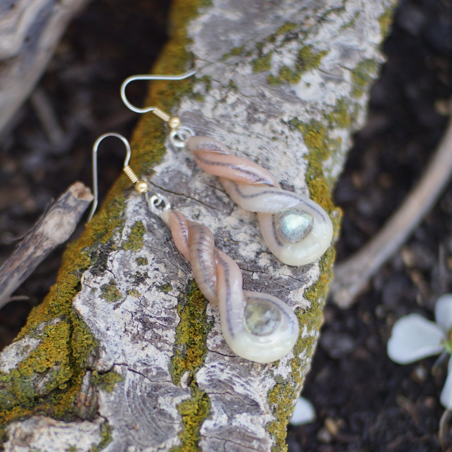 Labradorite Worm Earrings (2 styles)