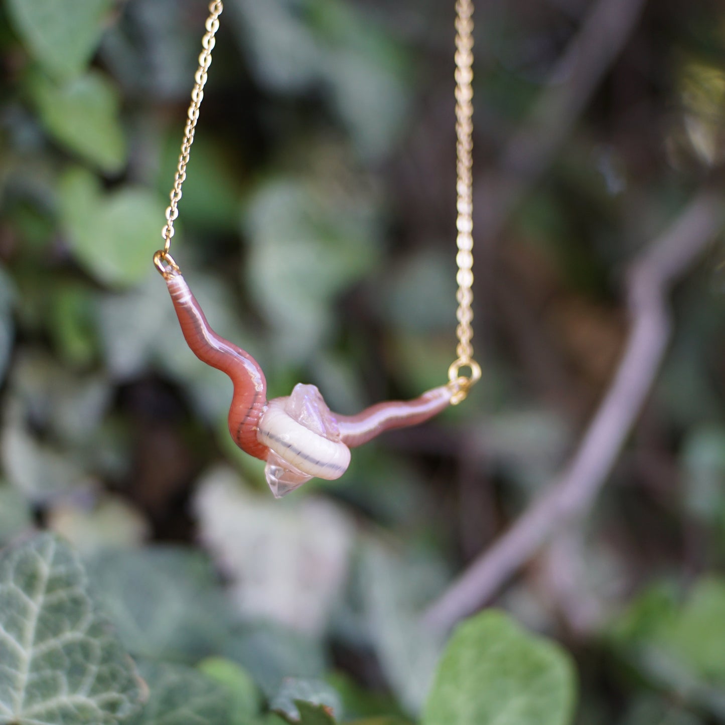 Quartz Caressing Worm Necklace (2 styles)