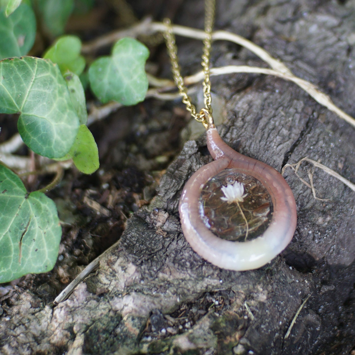 Snake Skin Flower Pendant