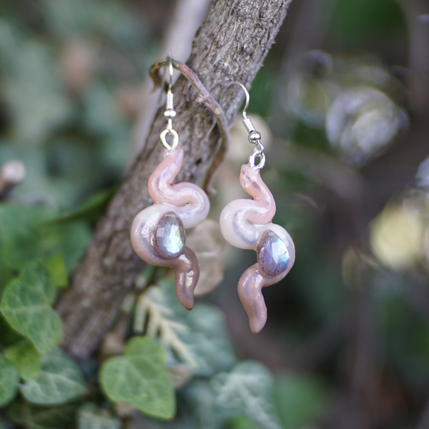 Labradorite Worm Earrings (2 styles)
