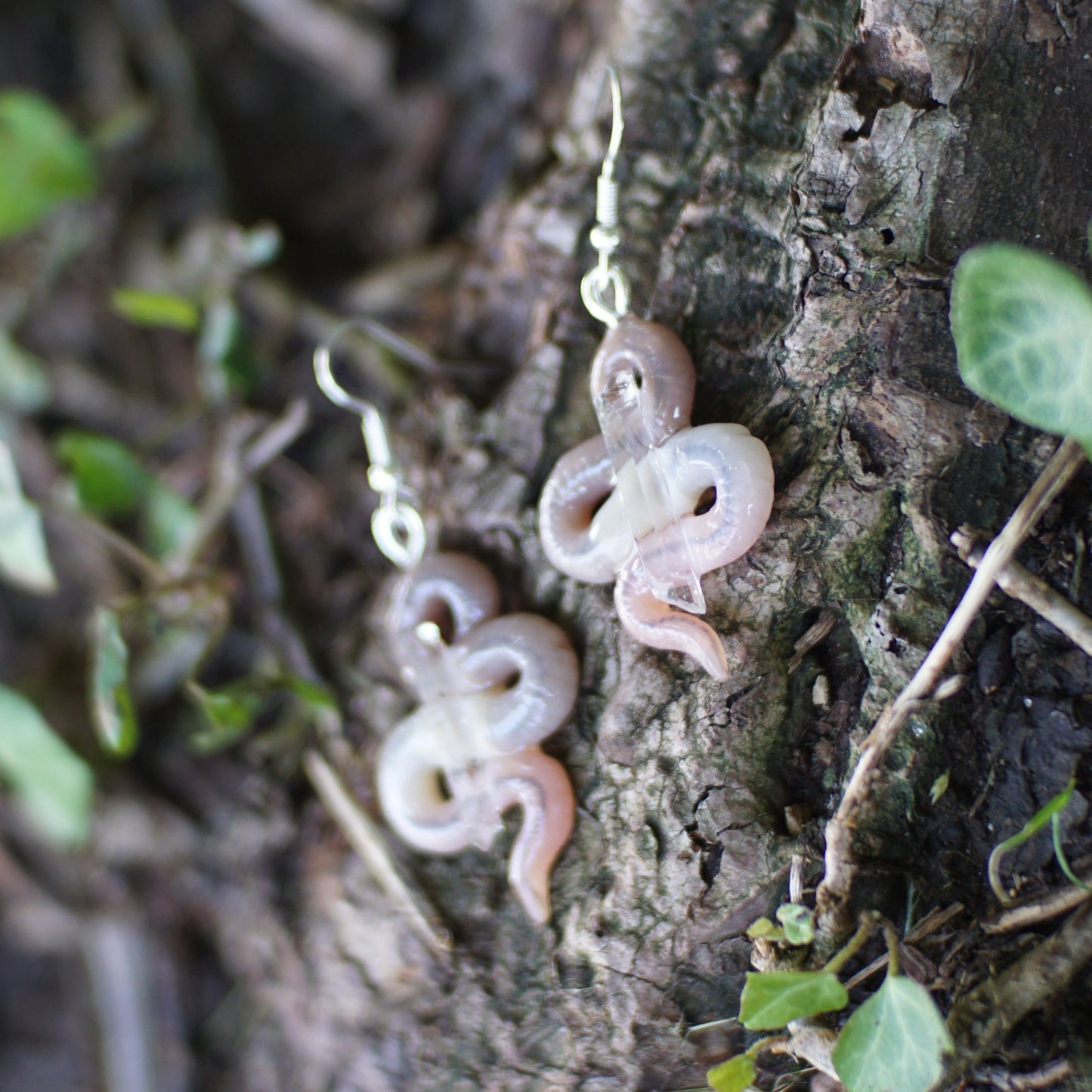 Quartz Caressing Worm Earrings