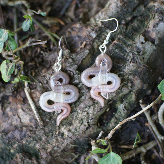 Quartz Caressing Worm Earrings