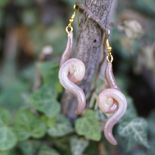 Opal Holding Worm Earrings