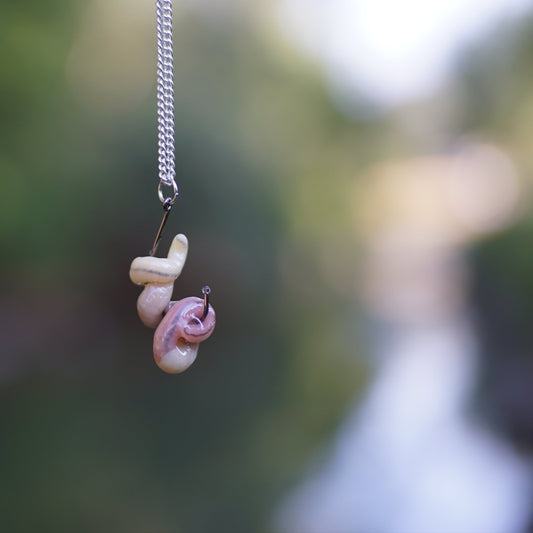 Worm on a Hook Pendant